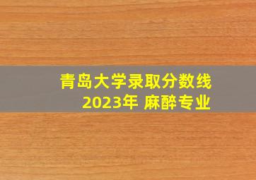 青岛大学录取分数线2023年 麻醉专业